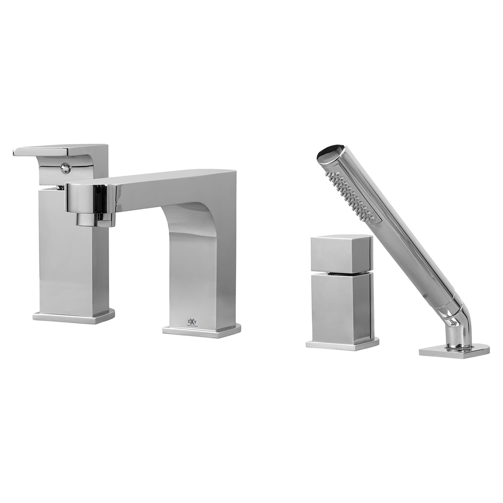 Equility Single Handle Deck Mount Bathtub Faucet with Hand Shower and Lever Handle